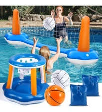 Figoal Inflatable Pool Volleyball Basketball Set
