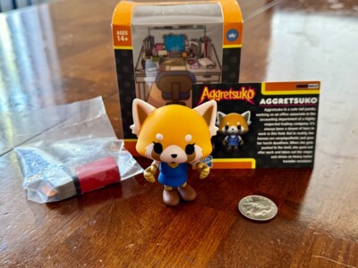 Aggretsuko 2/12 Action Vinyls Figure Clock Toaster Sanrio Toy Collectible NIB