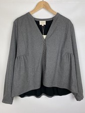 BNWT! Sezane ladies Chemise Sixtine Gris Robe shirt US 12 UK 16