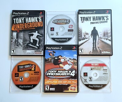 6 PS2 Tony Hawks Bundle Playstation Lot Underground 1-2-Pro Skater 3-4-Project 8