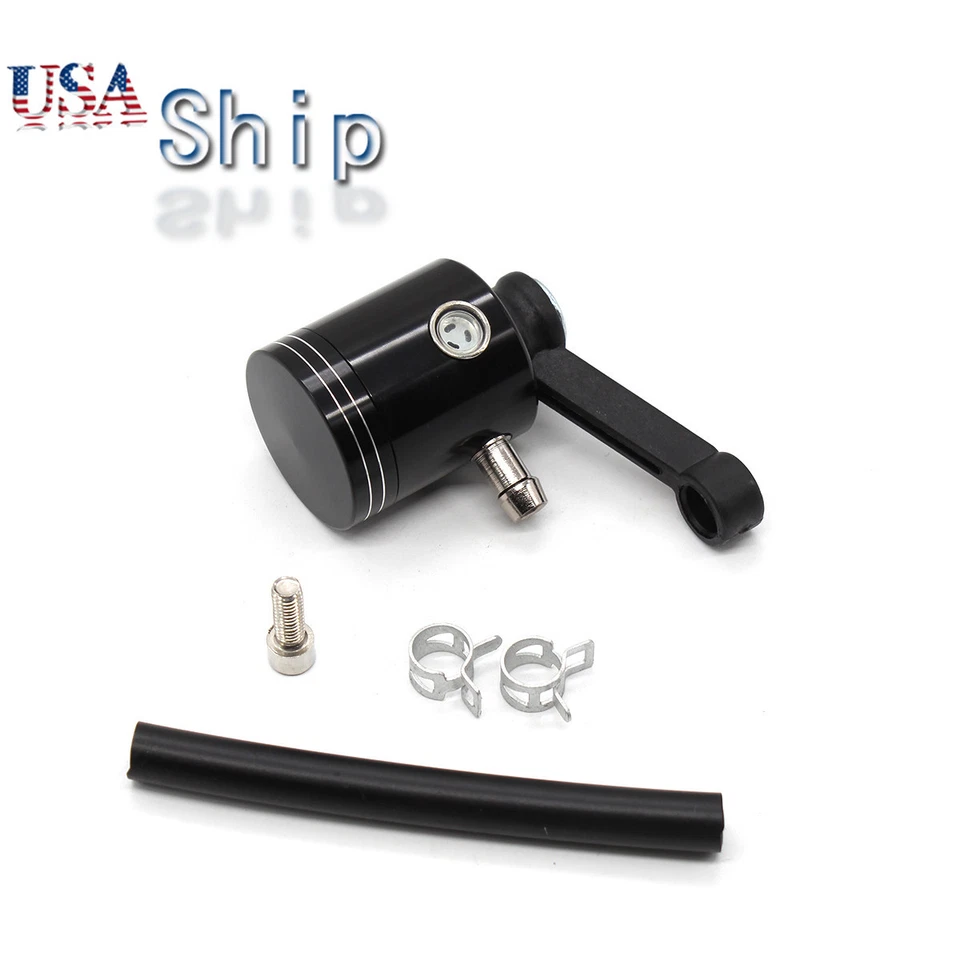 Embrague de freno delantero CNC negro motocicleta cilindro de agradecimiento líquido depósito aceite taza Foto 2 de 4