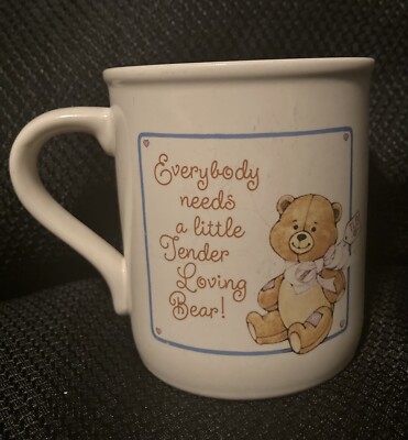Vintage 1984 Hallmark  Everybody Needs A Little Tender Loving Bear  Mug 8 oz