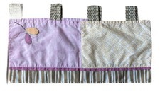 COCALO VALANCE TAB TOP BABY NURSERY FUR STRIPE BROWN PINK PURPLE
