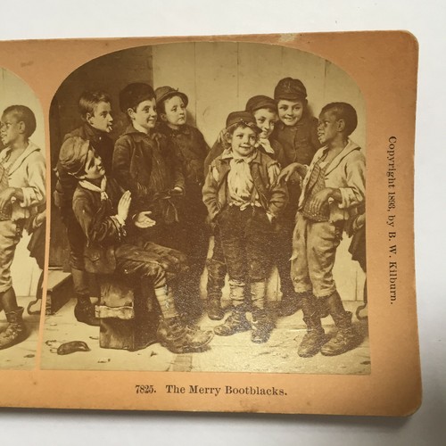 The Merry Bootblacks 1893 Stereoscope Stereoview Card B W Kilburn 7825 Americana - Picture 6 of 11