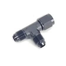 -6AN Tee Fitting With Female Swivel on Run - Black - WARR Performance 47-0067