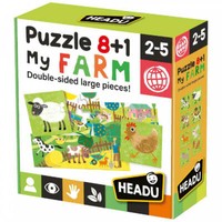 Headu - Puzzle 8+1 Mein Bauernhof - Doppelseitig Puzzlespiel FüR Kinder