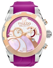 Mulco Women's Analog Display Swiss Quartz Purple Dial Band Watch MW5-3799-523
