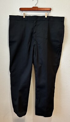 DICKIES 874 ORIGINAL FIT WORK PANTS MENS 48 X 34 BLACK FLEX