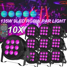 10PCS 9LED RGBW Stage Lighting PAR Light DMX Beam Party DJ Disco Light w/ Remote