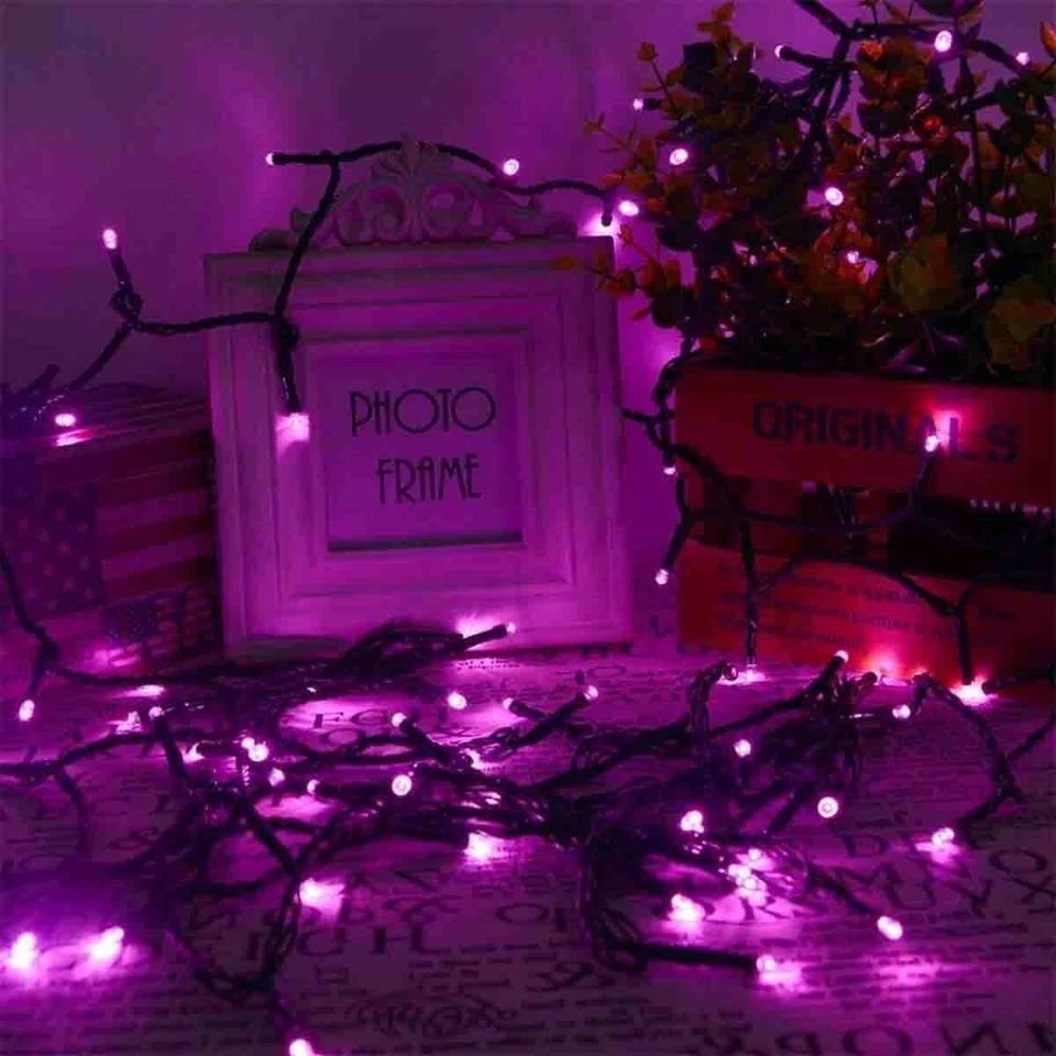 Cadena de luces exteriores de 39 pies para patio fiesta patio jardín boda 100 LED alimentados por energía solar Foto 4 de 4