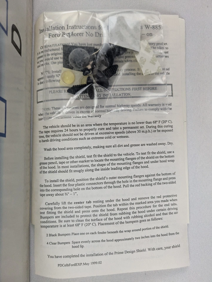 Stone & Bug Deflector Hood Shield Guard for 1998 - 2000 Ford Explorer Foto 2 de 4