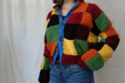 harry styles color block cardigan