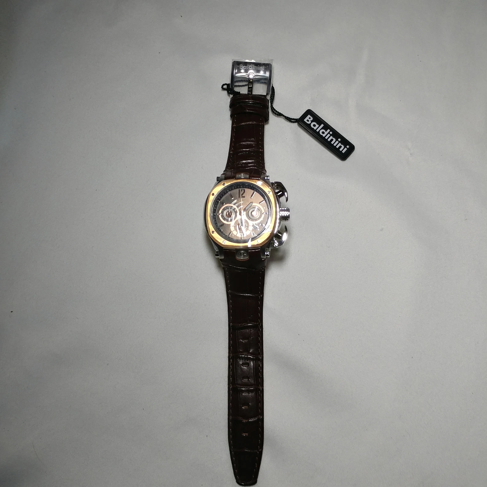 Baldinini | Men's Chronograph Leather Brown/Rose Gold Classy Watch | BD-34 - product detail image 12