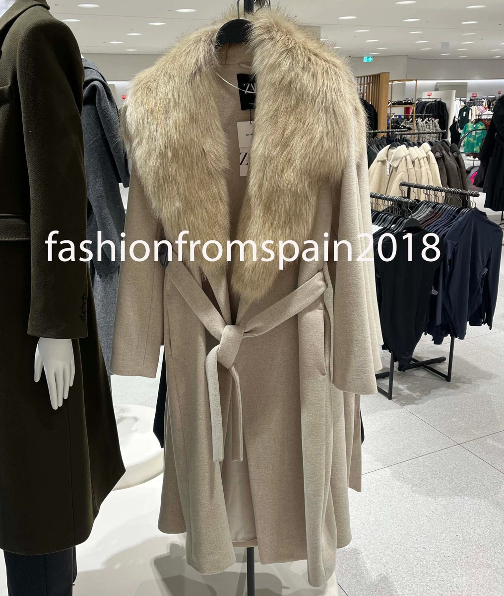 zara fur collar coat