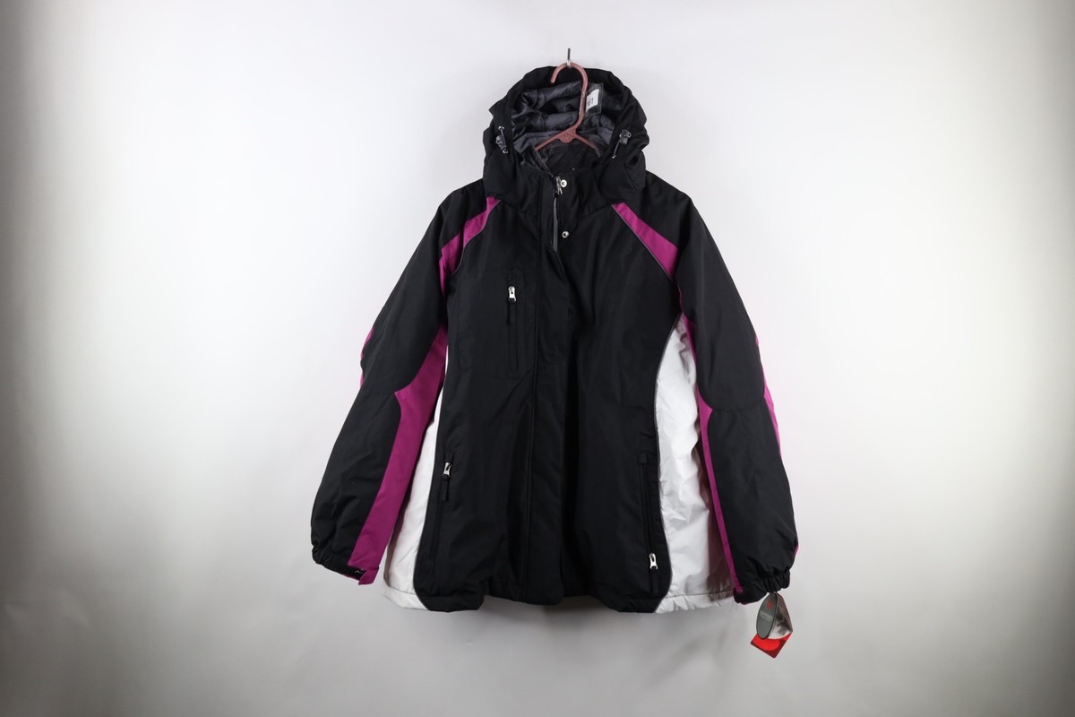 Deadstock Vintage Womens 2XL Color Block Quilted 2 In 1 Hooded 