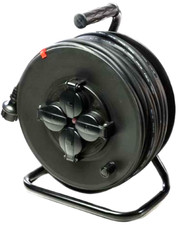50 m Industrie Aussen Kabeltrommel sw IP44 Sc...