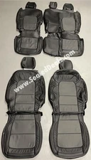 BLACK & GRAPHITE LEATHER SEAT COVERS FOR FORD BRONCO 4 DOOR FULL SIZE BIG BEND