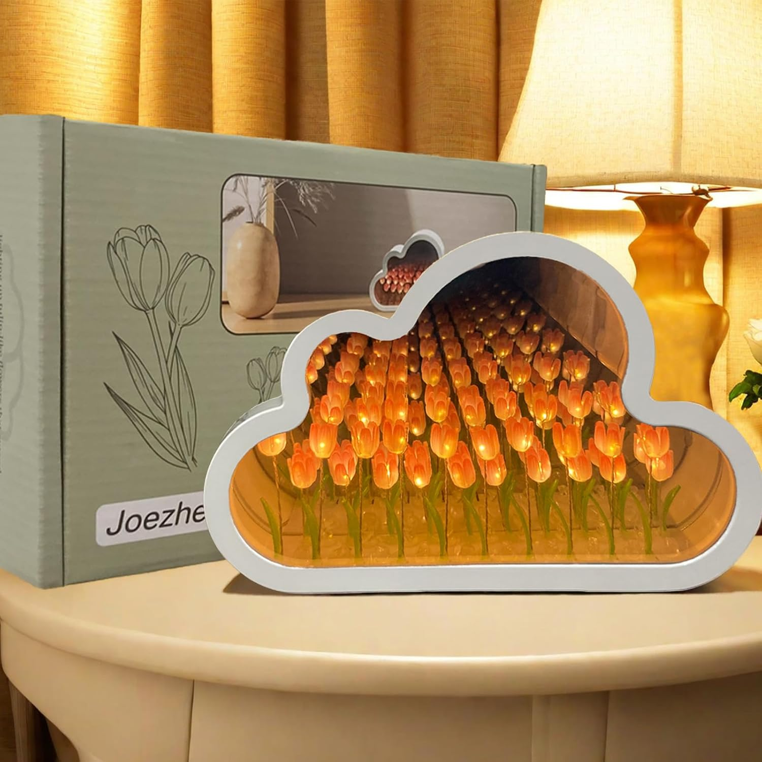 Tulip Night Light Cloud Mirror Light Finished Product Decorative Night Lamp Beds-image