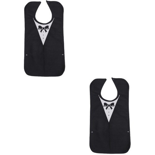 2 Pieces Dining Bib Polyester Saliva Holder for The Elderly Short Apron Baby