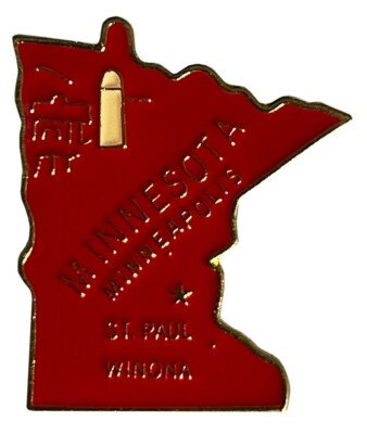 Minnesota State Shape Pin Vintage Travel Souvenir Metal Enamel Hat Lapel Pin