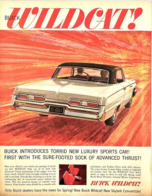 Buick Wildcat General Motors GM Advance Thrust Positioning Vtg Magazine Print Ad