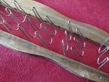 Vintage Tie Rack Wood Holds 48 Ties Wall Mount Scarf holder