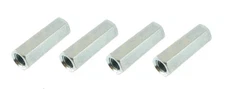 4 Pack 3/8"-16 x 1-3/4" Long Hex Coupling Nut with Zinc Plate CN-375-16-1.75-Z4