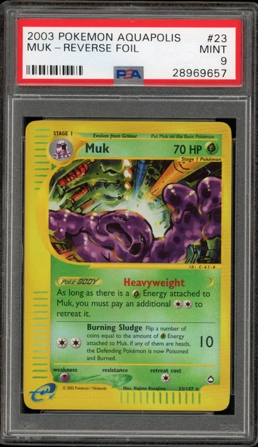 Pokemon Muk Reverse Holo Aquapolis 23/147 PSA 9 Mint