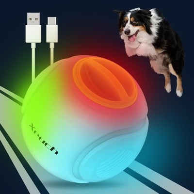 Light Up Dog Balls, LED Dog Toy Ball Rechargeable, Bounce-Activated Durable F...
