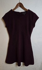 Banana Republic Plum SZ 2 Ponte Fit & Flare Knit Dress Holiday Party Office  