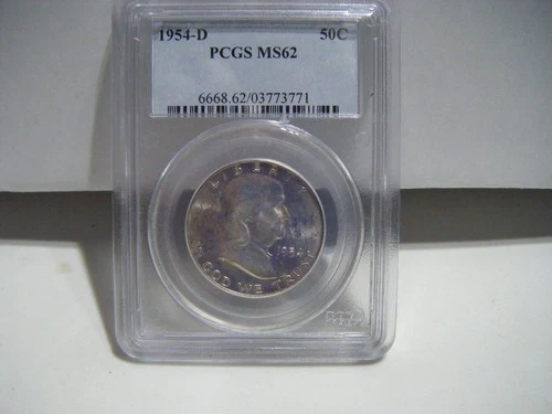 1- 1954-D BEN FRANKLIN HALF DOLLAR PCGS MS62