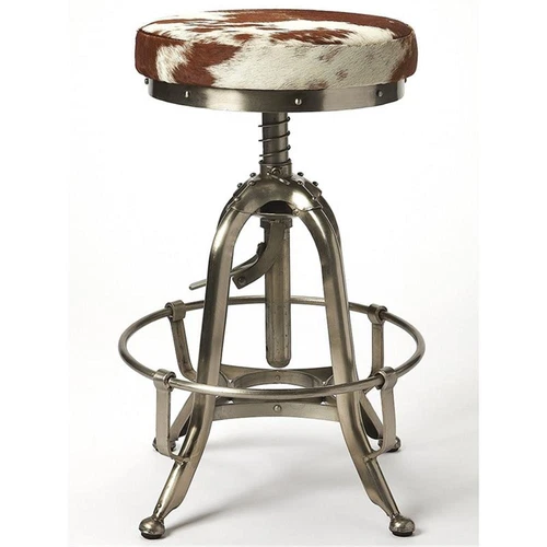 Butler Specialty Adjustable Bar Stool In Brown And Silver - Picture 2 of 4