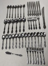 Letter A Stainless Steel Korea Flatware Silverware Monogrammed Serving Set 48 Pc
