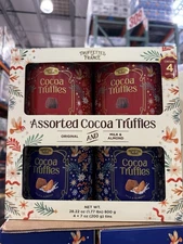 Gift Box of 4 Chocmod Truffettes de France Assorted Cocoa Truffles, 7 Ounce each