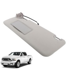 Gray Sun Visor Left Driver Side with Lights and Mirror Replacement for Ram