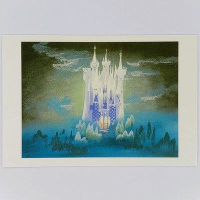 Cinderella Castle Postcard Mary Blair Concept Art Disney Princess Pastel Gouache