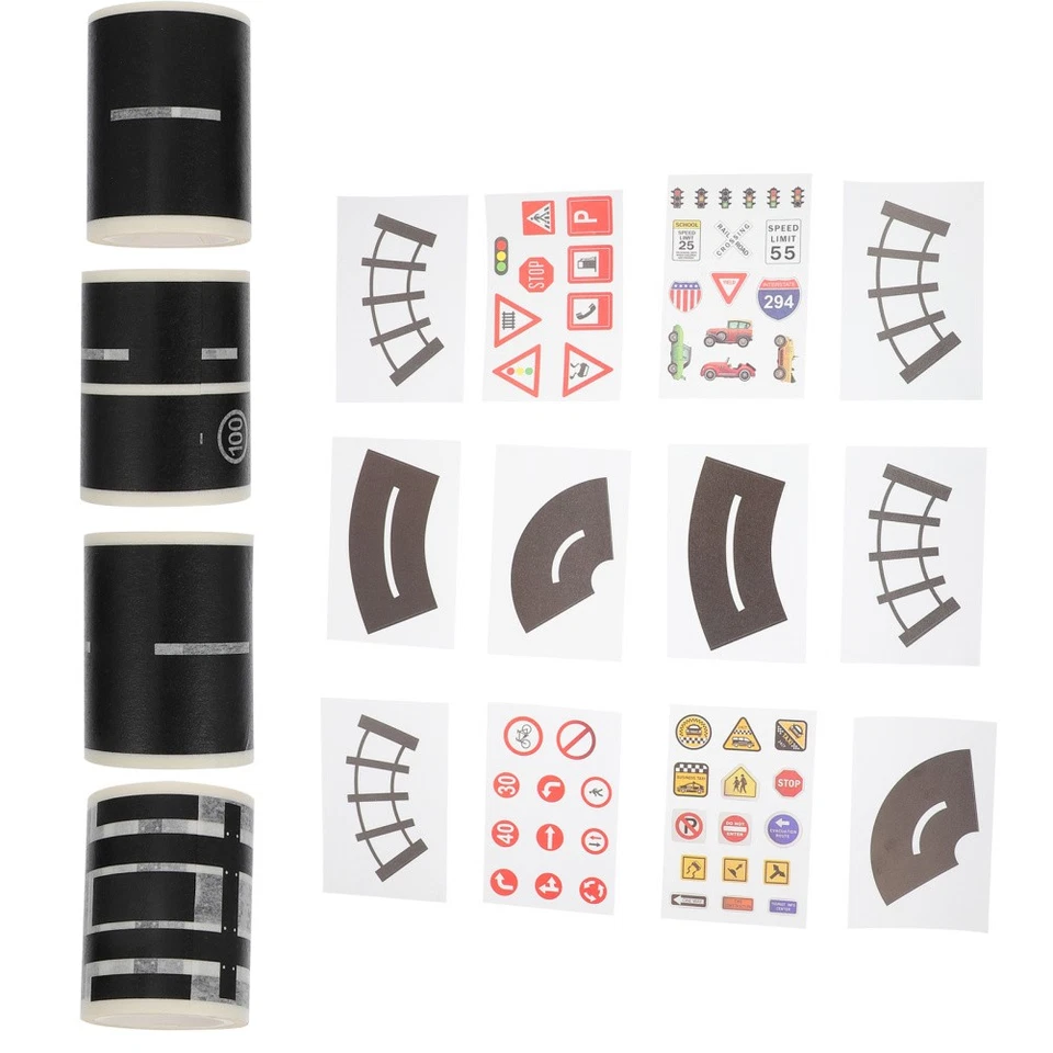 16pcs Railway Train Washi Tape Road Traffic Adhesive Tape Sticker Decor - Image 3 of 4