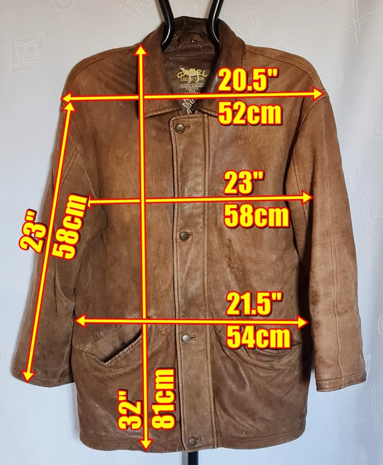 JACKET VINTAGE CAMEL COLLECTION BROWN LAMB LEATHER MENS COAT US 38 EU 48 - Image 2 of 4