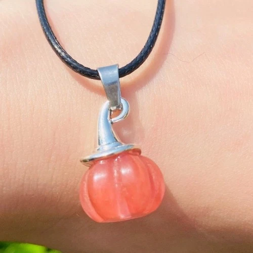 Watermelon red stone Pumpkin Pendant Reiki Healing Necklace Jewelry Random 1pc