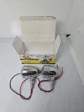 Heavy Duty Motorcycle Turn Signals Bulb Indicators Blinkers Lights a Pair Chrome