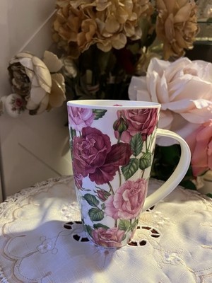 Dunoon Roses Henley Shape Mug   Fine Bone China