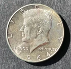 AU  1964 John F Kennedy Half Dollar 90% Silver 50c toned