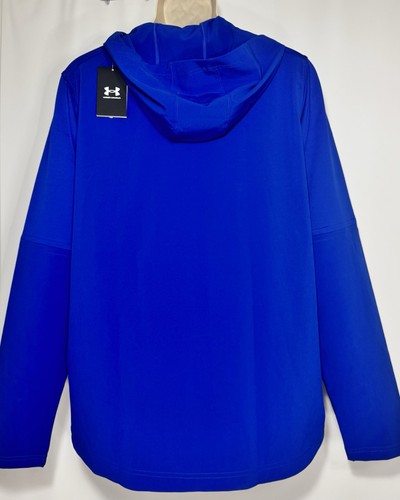 Under Armour Men's Hooded Cage Baseball Jacket 22 Long Sleeve Large Royal Blue - Picture 11 of 13