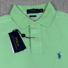 NWT Polo Ralph Lauren Mens Small Lime Green Classic Fit Mesh Polo Shirt Read