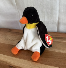 Ty Beanie Babies Penguin Peluche Sac de Fèves avec Étiquette Coeur Accrochée