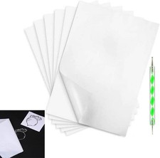 50 Sheets White Carbon Paper Graphite Paper Transfer Tracing Paper with 1 PCS