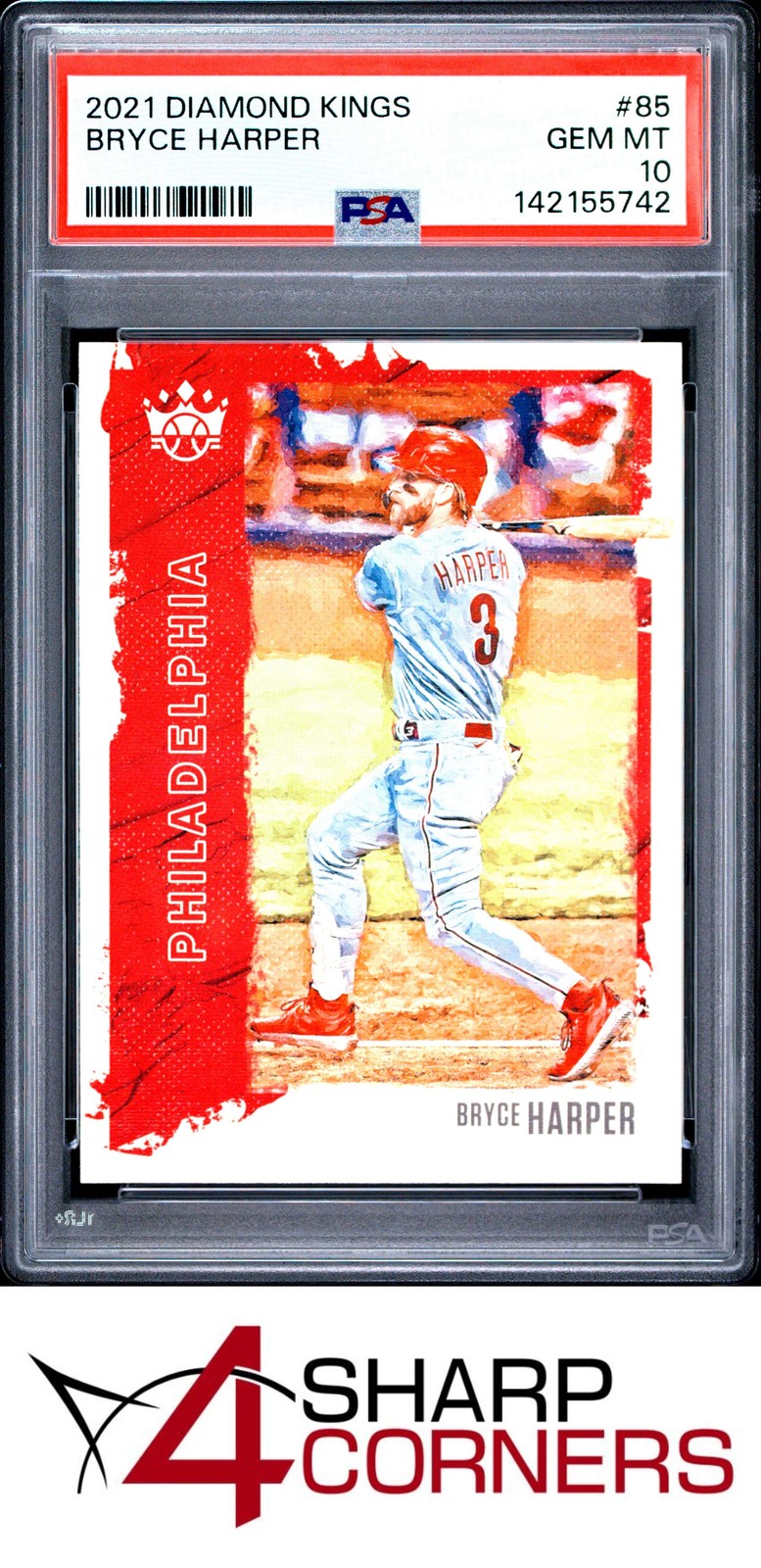 2021 PANINI DIAMOND KINGS #85 BRYCE HARPER PSA 10