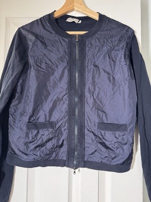 Moncler Bomber Jacket Kids Size L Lightweight Blue Jock Cool Satin Transitional