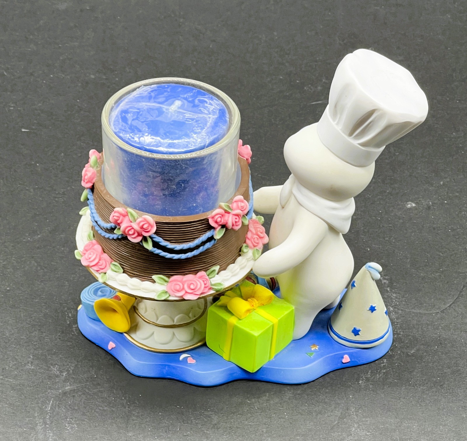 Pillsbury Doughboy Birthday Surprise Candle Votive Holder Figurine Danbury Mint