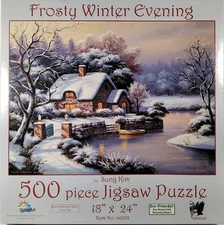 Frosty Winter Evening Sung Kim 500 pc Jigsaw Puzzle 18" X 324" SunsOut 40051